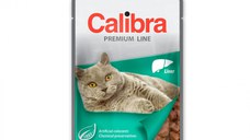 CALIBRA Premium Line Sterilised, Ficat, plic hrană umedă pisici sterilizate, (în suc propriu), 100g