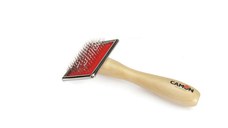 CAMON Perie cu maner de lemn, perie câini CAMON Perie cu maner de lemn, M, perie câini, 4.5x9cm