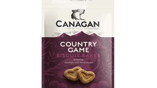 CANAGAN Country Game Biscuit Bakes, XS-XL, Rață și Vânat, punguță recompense fără cereale câini junior & adult, 150g