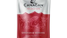 CANAGAN, Pui și Hering, plic hrană umedă fără cereale pisici, (în supă), 85g