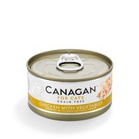 CANAGAN, Pui și Legume, conservă hrană umedă fără cereale pisici junior & adult, (în suc propriu), 75g - 2