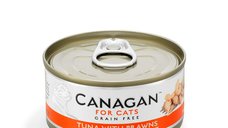 CANAGAN Ton si Creveti - Hrană Umedă Fără Cereale pentru Pisici Junior si Adult, 75g