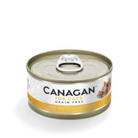 CANAGAN, Ton și Pui, conservă hrană umedă fără cereale pisici junior & adult, (în suc propriu), 75g - 1