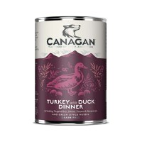 CANAGAN Turkey&Duck Dinner, XS-XL, Curcan și Rață, conservă hrană umedă fără cereale câini junior & adult, (în supă), 400g - 2