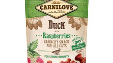 CARNILOVE Crunchy Snack, Rață cu Zmeură, recompense funcţionale fără cereale pisici, imunitate, 50g