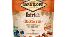 CARNILOVE Crunchy Snack, Struț cu Mure, recompense funcționale fără cereale câini, suport cardiac, 200g