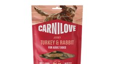CARNILOVE Jerky cu Curcan si Iepure pentru Caini, Recompense Fara Cereale, XS-XL, 100 g