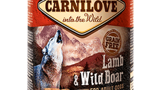 CARNILOVE, Miel și Mistreț, conservă hrană umedă fără cereale câini, (în aspic), 400g