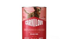 Carnilove pate umed fara cereale pentru caini, cu curcan si ren, 400 g, XS-XL