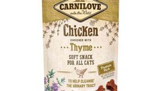 CARNILOVE Semi Moist Snack, Pui cu Cimbru, recompense funcţionale fără cereale pisici, sensibilităţi urinare, 50g