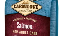 CARNILOVE Sensitive & Long Hair, Somon, hrană uscată fără cereale pisici, sensibilități digestive, piele și blană, 6kg
