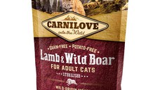 CARNILOVE Sterilised, Miel și Mistreț, hrană uscată fără cereale pisici sterilizate, 400g
