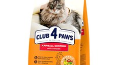 CLUB 4 PAWS Hairball Control, Găină, hrană uscată pisici, limitarea ghemurilor de blană, 2kg