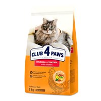 CLUB 4 PAWS Hairball Control, Găină, hrană uscată pisici, limitarea ghemurilor de blană, 2kg - 4