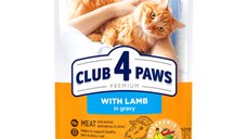 CLUB 4 PAWS, Miel, plic hrană umedă pisici, (în sos), 85g