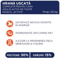 CLUB 4 PAWS Premium Active, Pui, hrană uscată câini, activitate intensă CLUB 4 PAWS Premium Active, XS-XL, Pui, hrană uscată câini, activitate intensă, 14kg - 3