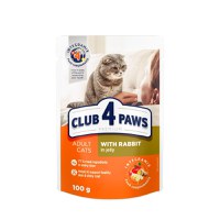 CLUB 4 PAWS Premium, Iepure, hrană umedă pisici, (în aspic) CLUB 4 PAWS Premium, Iepure, plic hrană umedă pisici, (în aspic), 100g - 4