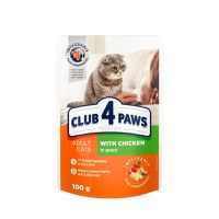 CLUB 4 PAWS Premium, Pui, hrană umedă pisici, (în sos) CLUB 4 PAWS Premium, Pasăre, plic hrană umedă pisici, (în sos), 100g - 1