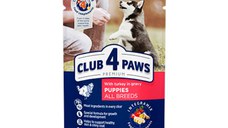 CLUB 4 PAWS Premium Puppy, Curcan, hrană umedă câini junior, (în sos) CLUB 4 PAWS Premium Puppies, XS-XL, Curcan, plic hrană umedă câini junior, (în sos), 100g
