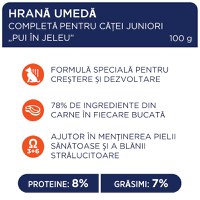 CLUB 4 PAWS Premium Puppy, Pui, hrană umedă câini junior, (în aspic) CLUB 4 PAWS Premium Junior, XS-XL, Pui, plic hrană umedă câini junior, (în aspic), 100g - 3