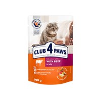 CLUB 4 PAWS Premium, Vită, hrană umedă pisici, Vită, (în sos) CLUB 4 PAWS Premium, Vită, plic hrană umedă pisici, (în sos), 100g - 3