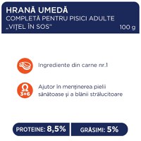 CLUB 4 PAWS Premium, Vită, hrană umedă pisici, Vită, (în sos) CLUB 4 PAWS Premium, Vită, plic hrană umedă pisici, (în sos), 100g - 5