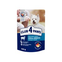 CLUB 4 PAWS Premium, XS-S, Miel, hrană umedă câini, (în sos) CLUB 4 PAWS Premium, XS-S, Miel, plic hrană umedă câini, (în sos), 100g - 1
