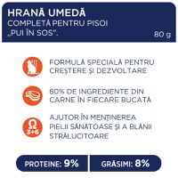 CLUB 4 PAWS, Pui, plic hrană umedă pisici, (în sos), 85g - 3