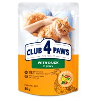 CLUB 4 PAWS, Rață, plic hrană umedă pisici, (în sos), 85g - 2