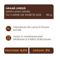 CLUB 4 PAWS, Rață, plic hrană umedă pisici, (în sos), 85g - 3