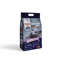 CLUB 4 PETS, Lavanda, așternut igienic pisici, peleți, tofu, aglomerant, ecologic, biodegradabil, 8l - 1