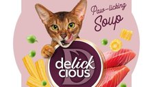DELICKCIOUS Supa Umida pentru Pisici cu Ton si Mazare, 80g