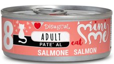 DISUGUAL Mini Me, Somon, conservă hrană umedă fără cereale pisici, (pate), 85g