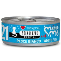 DISUGUAL Mini Me Sterilised, Pește alb, conservă hrană umedă fără cereale pisici sterilizate, (pate), 85g - 1