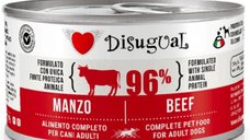 DISUGUAL Monoprotein Vită pentru Câini, Hrană Umedă Fără Cereale, 150g, XS-XL