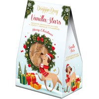 DOGGYEBAG Christmas Vanilla Stars, XS-XL, Vanilie și Zmeură, punguță recompense câini, 180g - 2