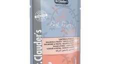 DR. CLAUDER'S, Somon și Păstrăv, plic hrană umedă pisici, (în aspic), 100g