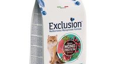 EXCLUSION Mediterraneo Monoprotein Formula Sterilised, Ton, hrană uscată monoproteică pisici sterilizate, 12kg