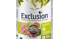 EXCLUSION Mediterraneo Monoprotein Pui pentru Câini, Conservă Hrană Umedă, 400g, XS-XL