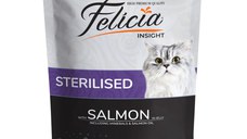 FELICIA Sterilised, Somon, plic hrană umedă fără cereale pisici sterilizate, (în aspic), 85g
