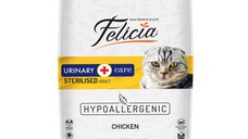 FELICIA Urinary Care, Pui, hrană uscată conținut redus cereale pisici sterilizate, sistem urinar, 12kg