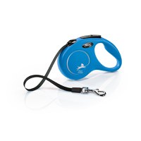 FLEXI Classic, lesă bandă retractabilă câini, nylon, albastru, S(15kg, 5m) - 2