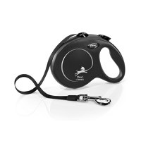 FLEXI Classic, lesă bandă retractabilă câini, nylon, negru, L(50kg, 5m) - 2