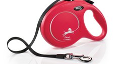 FLEXI Classic, lesă bandă retractabilă câini, nylon, roșu, L(50kg, 8m)