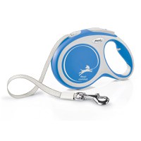 FLEXI Comfort, lesă bandă retractabilă câini, nylon, albastru, L(50kg, 8m) - 1