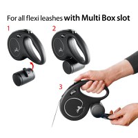 FLEXI Multi Box recompense & pungi igienice, accesoriu stocare câini, plastic, negru, S-L - 5