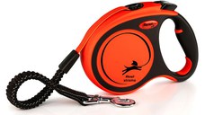 FLEXI Xtreme, lesă bandă retractabilă câini, nylon, portocaliu, L(65kg, 5m)