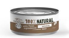 FRESH FARM Mousse de Vită pentru Pisici, Conservă Umidă Fără Cereale, 85g