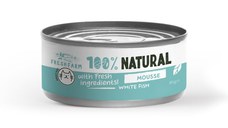 FRESH FARM Mousse, Pește, conservă hrană umedă fără cereale pisici, (pate), 85g