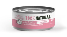FRESH FARM Mousse, Porc, conservă hrană umedă fără cereale pisici, (pate), 85g